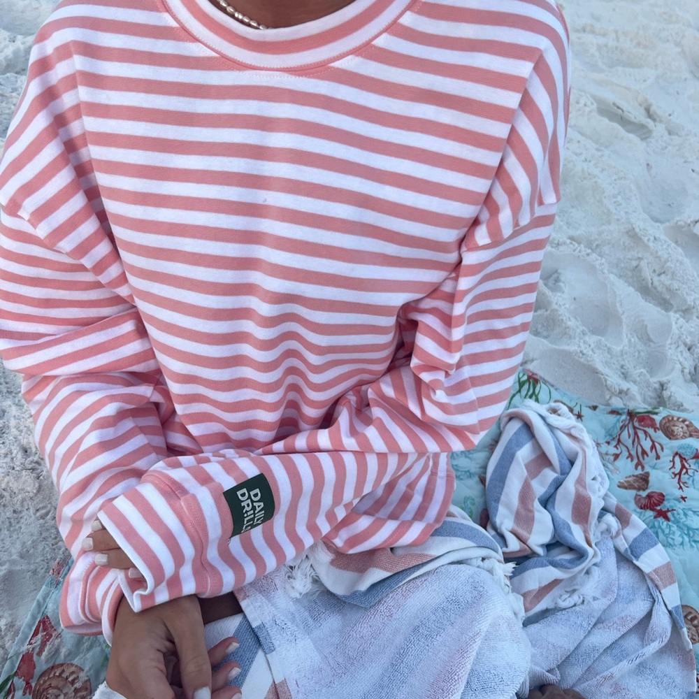DAILY DRILLS ROSE STRIPES TOP AND SHORTS SIZE XS/S